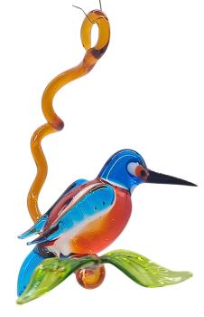 Hängevogel, Eisvogel auf Ast